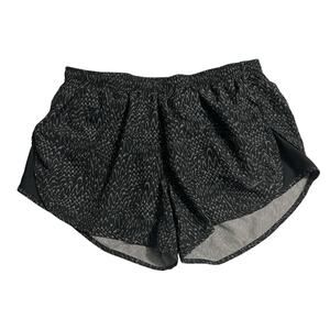 Nike Womens Athletic Shorts Small Black Print Tempo Dri Fit Lined Running Gym